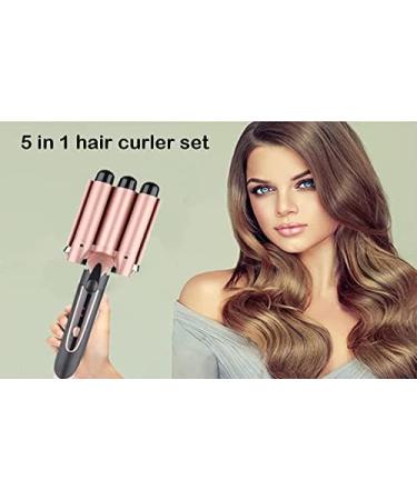 5 in 1 Curling Wand Set | Interchangeable Ceramic Barrel Curling Iron | Dual Voltage Hair Curler with LED Display - Buy Online on GoSupps.com