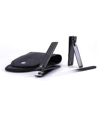 Nail Clippers Set Stainless Steel Nail Tools Built-in Nail File Portable Nail Clippers 3 Pieces Travel Travel Black - Buy Online on GoSupps.com