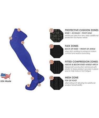 TCK High Over the Knee Athletic Sports Socks - Flex Compression, Extra Cushion, Large Black - Buy Online on GoSupps.com
