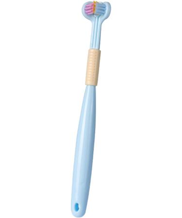 Eco-Friendly Three-Sided Children's Toothbrush - Soft Blue for Sustainable Oral Care - Buy Online on GoSupps.com