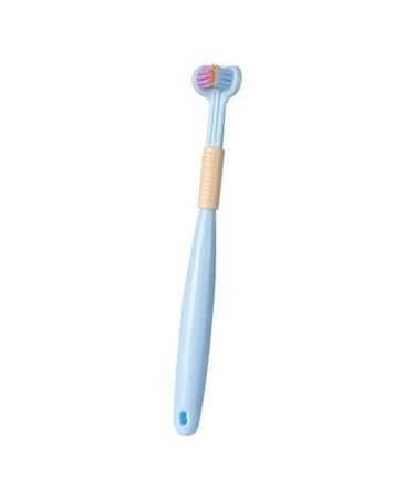 Toothbrush Toothbrush for sustainable care Three-sided manual toothbrush Supports hygiene Children's toothbrush soft Blue