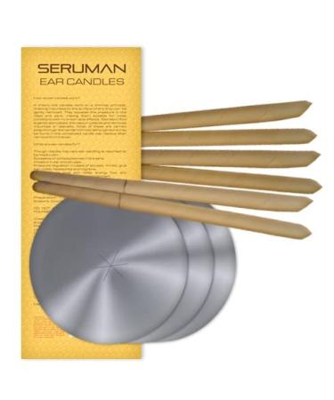 Seruman Therapeutics Natural Ear Candles (3 Pairs) with Protective Discs