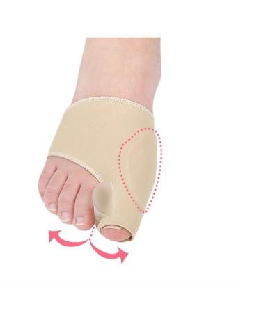 2 Pack Hallux Valgus Correction Bandage with Gel Pad - Elastic Bunion Sleeve for Pain Relief | Beige Orthopedic Support - Buy Online on GoSupps.com