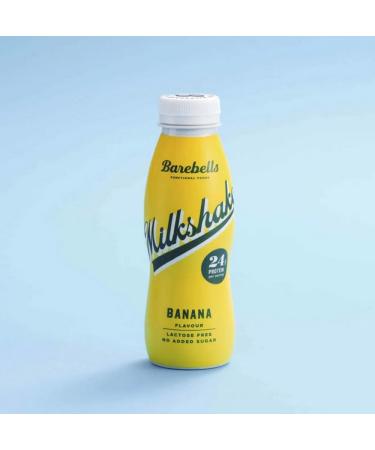 Barebelles 8 x 330ml Milkshake With Welari Thank You Card Banana Flavour Breakfast Drink Fruity Dairy Beverage (2640ml) (8pack) - Buy Online on GoSupps.com