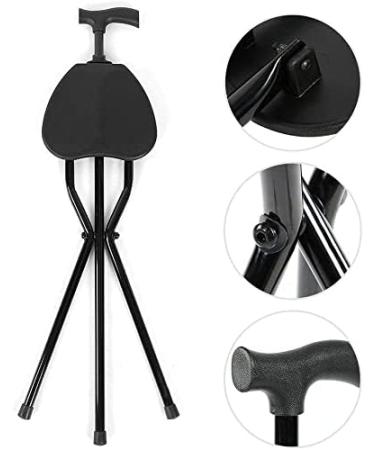 Walking Stick with Seat Adjustable Crutches Folding Cane Foldable Walking Cane for Men Women Collapsible Adjustable Portable Hand Walking Stick Comfortable T Handles Pivoting Quad Base GIF - Buy Online on GoSupps.com