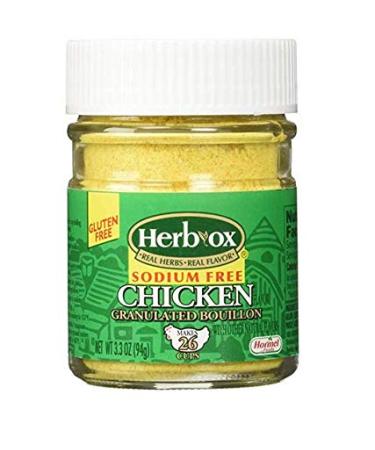 Herb Ox Sodium-Free Chicken Granulated Bouillon, 3.3 Ounce (2 jars) 3.3 Ounce (Pack of 2)