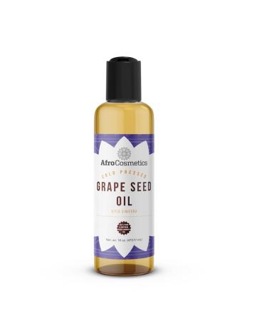 AFROCOSMETICS Grapeseed Oil Natural Unrefined Organic Cold Pressed Light Weight Moisturizer 16 OZ
