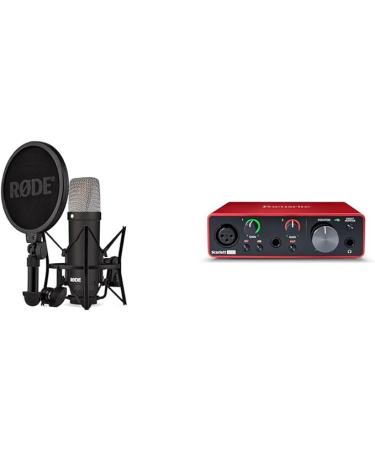 RÃ˜DE NT1 Signature Series Condenser Microphone with SM6 Shockmount and Pop Filter - Black & Focusrite Scarlett Solo 3rd Gen USB Audio Interface