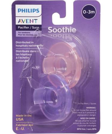 Avent Soothie Baby Pacifiers 0-3 Months - 2 Pack Pink/Purple | Fast International Shipping from the USA - Buy Online on GoSupps.com