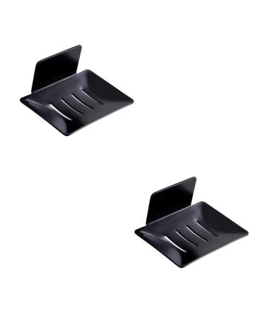 Amosfun 2pcs Soap Holder Soap Storage Holder Stainless Steel Soap Dish Metal Container Bathroom Soap Rack Soap Drainage Rack Kitchen Soap Wall-mounted Storage Rack 304 Stainless Steel