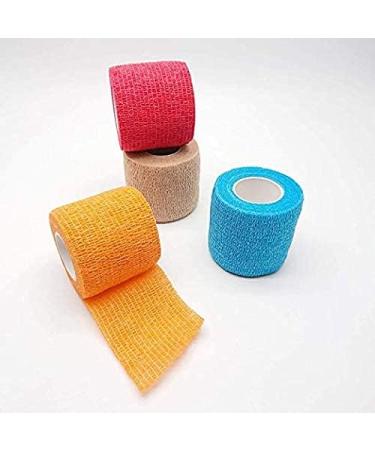 MANSHU Self-Adhesive Cohesive Wrap Bandage Tape - 12 Rolls, 2 x 5 yards, Assorted Colors - Buy Online on GoSupps.com