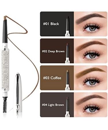 PiurUf Eyeliner Starry Sky Diamond Silver Tube Double Head Eyebrow Pencil Waterproof Lasting Eyes Black Brown Makeup Rotatable Pen Black Felt Eyeliner3 - Buy Online on GoSupps.com