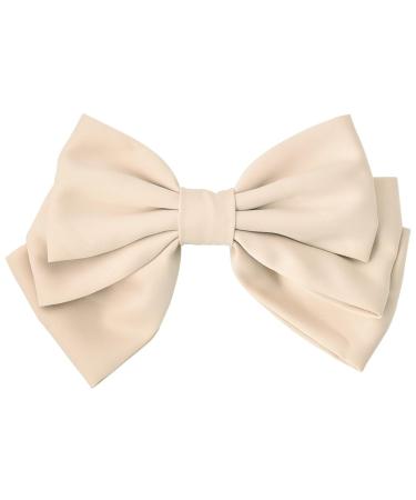 Bowknot Hair Clip for Women Girls Vintage Barrette Hair Clips for Women Bowknot Alloy Hair Clips for Teen Girls Bow Knot Hair Clip for Thick Fine Hair Accessories Ornaments for Girls Women Light apricot