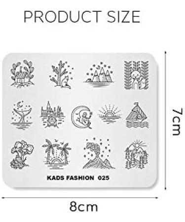 Alexnailart Nail Stamping Printing Plate Template Image Plate Stamper Scraper Starry sky Moon Tree Pattern Nail Art Decoration DIY Print Manicure Design FA025 - Buy Online on GoSupps.com