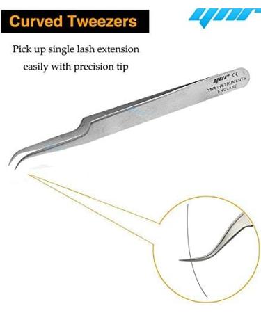 Eyelash Mirror Tweezes Eye Lash Lashes Lifting Lifter Perm Separating Comb Tools (Eyelash Tweezers Curved) - Buy Online on GoSupps.com