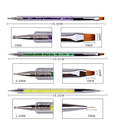 5Pcs Double-Ended Nail Art Pens Set | Dotting Striping & Brush Tools for Perfect Manicures - Buy Online on GoSupps.com