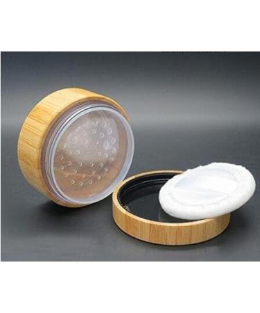 30g Portable Bamboo Makeup Container - Eco-Friendly DIY Cosmetic Jar with Sponge for Loose Powder & Foundation - Buy Online on GoSupps.com