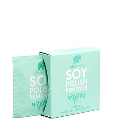 ella+mila"Soy Nail Polish Remover Wipes" | Non Acetone & Alcohol Free | Unscented Pads Best For Natural Fingernail | Contains Vitamins A, C, E (5-Pack) 5 Count (Pack of 1) - Buy Online on GoSupps.com