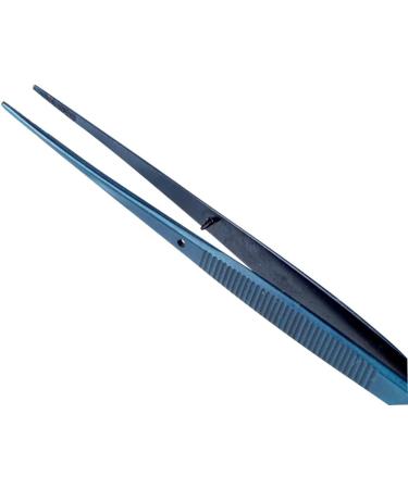Restaurantware 6.3 Inch Blue Stainless Steel Food Tweezer - Fine Point Serrated Tips for Precision Cooking, Seafood, Plating & Decorating - Buy Online on GoSupps.com