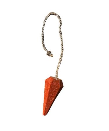 Pandiui23 pendulum natural stone red gold crystal pendulum pendula vintage hexagonal crystal pendulum for radiesthesia pendulum chakra reikra (red gold stone) red-gold stone stone