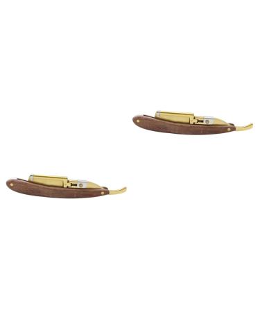 Beavorty 2 sets manual razor handwell for men safety razor hair clipper eyebrow razor men razor old -fashioned handbrows trimmer