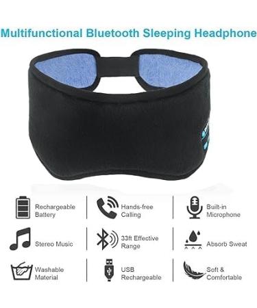 Bluetooth Sleep Headphones Wireless Bluetooth Eye Mask for Sleeping 5.3 Headphones Music Mask for Sports Sleeping Air Travel and Relaxation 19"-25" (Black) Black/White - Buy Online on GoSupps.com