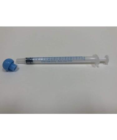 1ml Syringe with Cap (100 Pack), Oral Dispenser Without Needle, Luer Slip  Tip