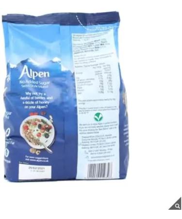 Alpen No Added Sugar Muesli - High in Fibre - Low in Saturated Fat - Blend of Wholegrain Oats & Wheat - 1.1kg - Buy Online on GoSupps.com