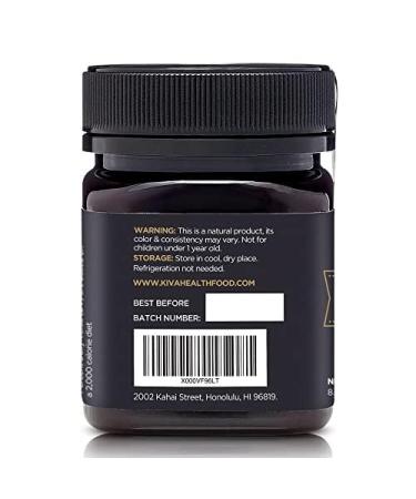 Kiva Raw Manuka Honey UMF 20+ | MGO 830+ | 100% Pure New Zealand (8.8oz/250g) - Buy Online on GoSupps.com
