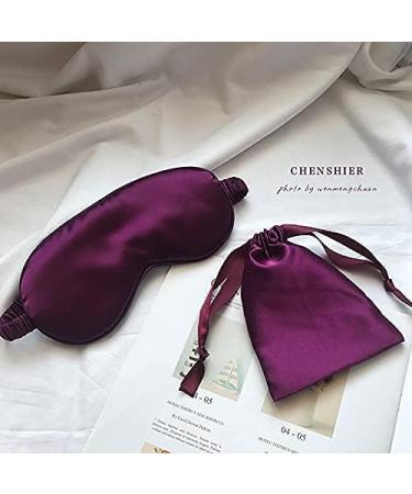 Silk Satin Sleeping Eye Mask - Dark Purple Soft & Breathable Blackout Eye Cover for Travel & Weddings | Ideal Gift for Women & Men - Buy Online on GoSupps.com