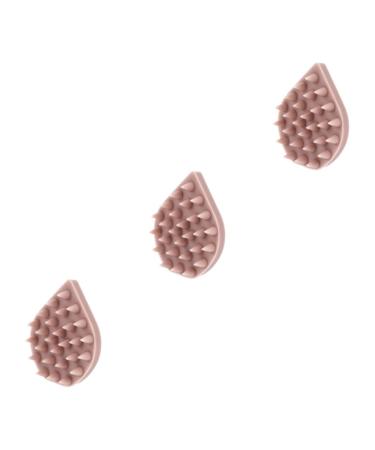 Fomiyes 3 pieces of bathing brush hairbrush made of silicone hair gripper scalp massage brush body brush made of silicone hair scalp shampoo scrubber birthday present pink cosmetics pebbles