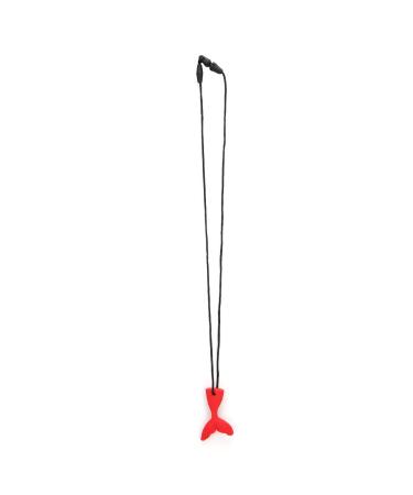 Baby Teether Silicone Fishtail Shape Teether Baby Chew Pendant Necklace Teething Stick(Red)