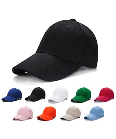 Edoneery Unisex Toddler Kids Plain Cotton Adjustable Low Profile Baseball Cap Hat(A1009) Black