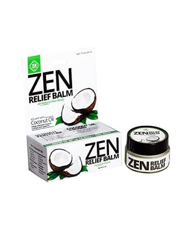 ZEN Relief Balm with Coconut Oil & 11 Essential Oils- Relieves Muscle Pain Spasms Cramps Headaches and Backache Moisturizing (0.7 oz)