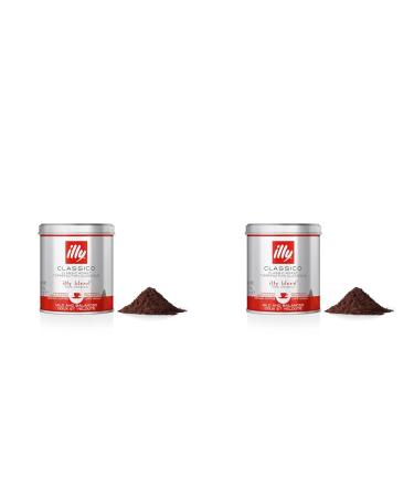 illy ground coffee for espresso INTENSO intense roast - 125 g can (pack of 2) Espresso Classico 125 g (pack of 2)