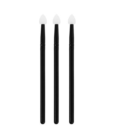 Baluue 3pcs Makeup Brush Eyeshadow Brush Eyeshadow Sponge Brush Makeup Applicator Plastic Handle Black