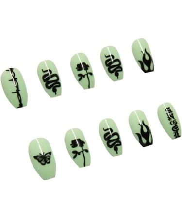 Press on Nails 3 Sets Green Butterfly Snake Fake Nail Press-on Nails Personality Nails for Women Girls (Color : Green) (Color : Green) (Green) - Buy Online on GoSupps.com