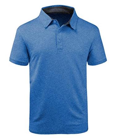 ZITY Golf Polo Shirts for Men Short Sleeve Casual Collared T-Shirt Athletic Tennis Shirt 008-brilliant blue Medium
