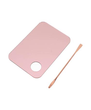 Makeup Palette Stainless Steel Metal Base Palette Makeup Mixing Palette with Spatula Artist Tool for Mixing Base Nail Art Cosmetic Makeup Plate Makeup Nail Art Palett