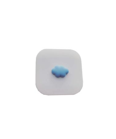 Optometry lens container contact lens container box small fresh clouds beautiful contact lenses contact lens box partner box double box care box easy to wear (color: blue) (color: bluew) (bianco