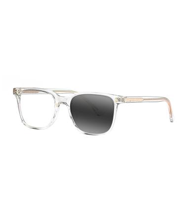 EFLAL Bifocal Men Women Retro Acetate Square UV400 Bifocal Transition Photochromic Reading Glass +1.0 +3.0 Transparent 2 x