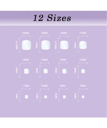 Pink Short Square Fake Toenails with Rhinestones - 24Pcs French False Toenails for Women & Girls - Buy Online on GoSupps.com