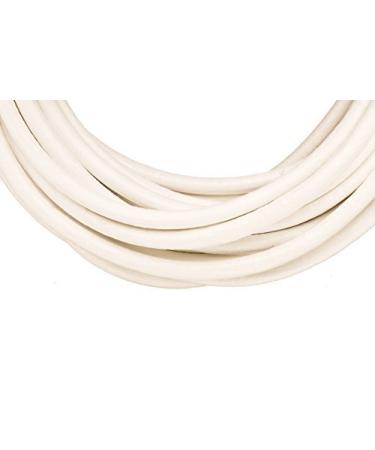 Full-Grain Leather Cord, 3mm Round White 5 Yard