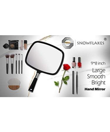 Snowflakes Hand Mirror Large and Comfy Handheld Mirror with Handle for Salon .(Black) - Buy Online on GoSupps.com