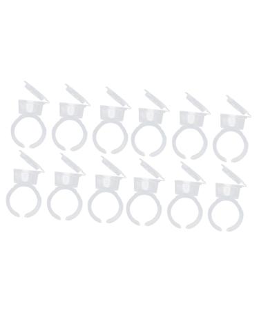 Beavorty Beavorty 200pcs Disposable Glue Ring Glue Ink Ring Cup Ring Holder Ink Cups Microblading Ring Cups Glue Ring For Eyelashes Disposable Ink Ring