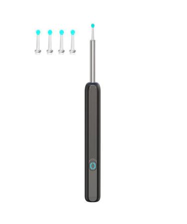 Garhelper Ear Wax Removal Tool with Cinema Wi-Fi Visible Ear Wax Elimination Spoon with Light Wireless Connect 1080P HD Ear Endoscope with 4 Ear Spoons Compatible with iPhone Android Phones Black