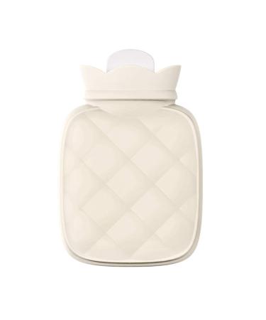 Dlandz heat bottle mini hot water pocket hot water bottle 350ml of water-warm heating bags for hand feet belly warmer Hand foot warmer (color: beige)