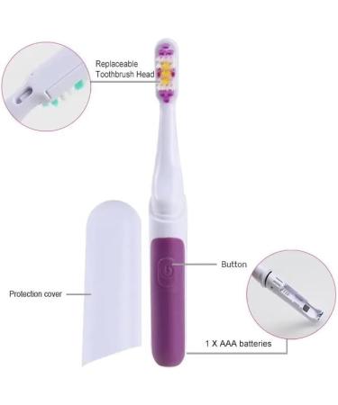 AD-BCRBgen Portable Electric Toothbrush for Adults - Waterproof Travel Toothbrush with 2 Replacement Heads - Green Battery Holder - Buy Online on GoSupps.com