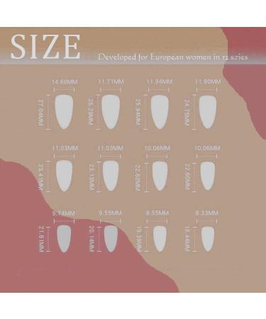 Sethexy 24-Count Almond Shape French Press On Nails - Mango Swirl Acrylic Fingernails for Women & Girls - Buy Online on GoSupps.com