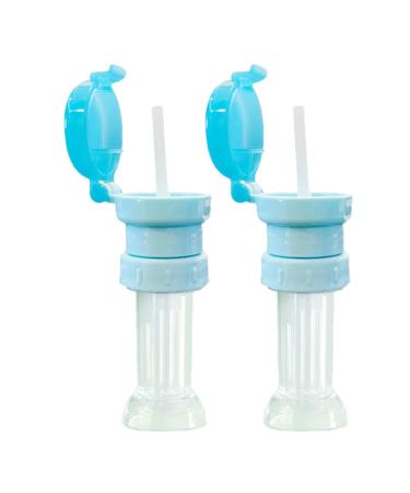 Kisangel 2pcs Spill Proof Water Bottle Twist Cover Cap Safe Drink Straw Sippy Cap Portable Juice Soda Water Bottle Caps with Straw for Children Supplies Sky- blue Sky-blue - Buy Online on GoSupps.com